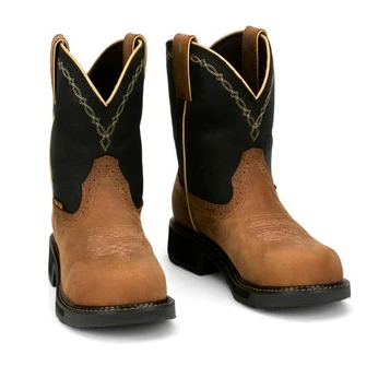 Justin® Ladies' Cognac/Black 8" Darby WP Nano Comp Round Toe Work Boots