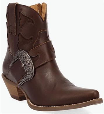 Dingo® Ladies' Brown Saddle Up Snip Toe Shorty Boots