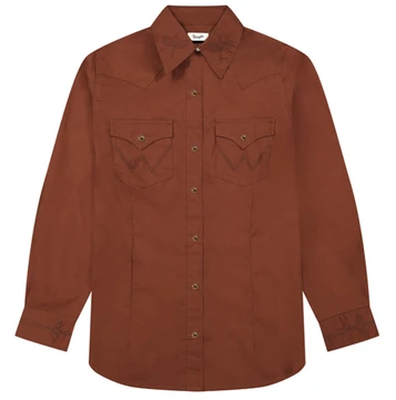 Wrangler Retro® Ladies' L/S Brown Vintage Western Snap Shirt