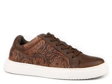 Roper® Ladies' Brown Tooled Leather Athletic Shoes