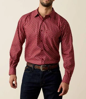 Ariat® Men's L/S Red Geo Print Everything Classic Fit Button Shirt