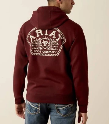 Ariat® Men's Bitter Chocolate Roped Out Desert Badge Hoodie