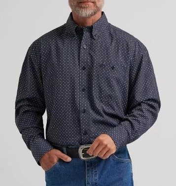 Wrangler® George Strait™ Men's L/S Black Diamond Performance Button Shirt