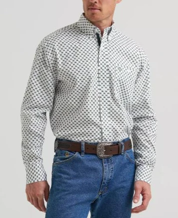 Wrangler® George Strait™ Men's L/S Pine Trail Print Button Shirt