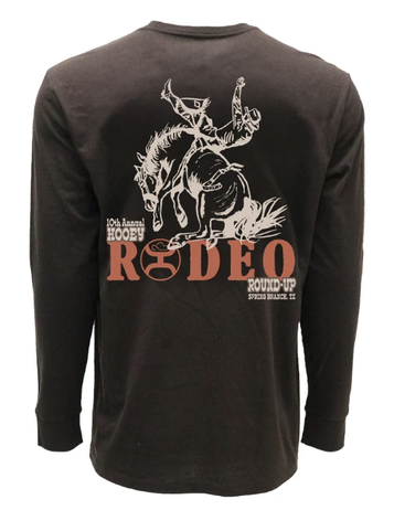 Hooey® Men's L/S Dark Brown Rodeo Round Up T-Shirt