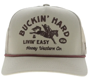Hooey® Tan Buckin' Hard Embroidered Trucker Cap