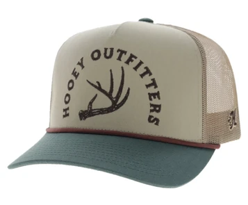 Hooey® Tan/Green Outfitters Antler Shed Trucker Cap