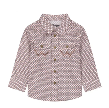 Wrangler® Infant/Toddler L/S Brown/Clay Print Snap Shirt