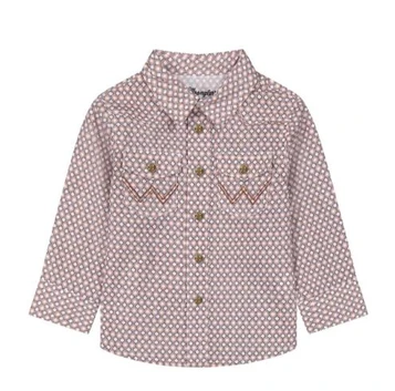 Wrangler® Infant/Toddler L/S Brown/Clay Print Snap Shirt