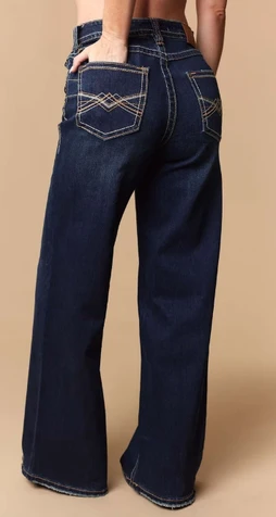 SALE Western Blue® Ladies' Lite Embroidery Wide Leg Jeans