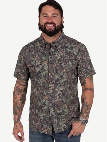 Rock & Roll Denim® Men's S/S Camo Koe Wetzel x TEK Snap Shirt