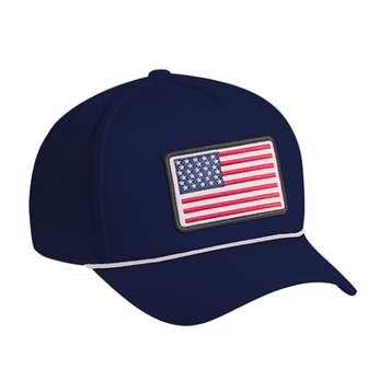 Rock & Roll Denim® Navy/White Rope American Flag Patch Cap