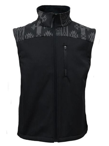 Cinch® Men's Black/Grey Aztec Jackson Softshell Vest