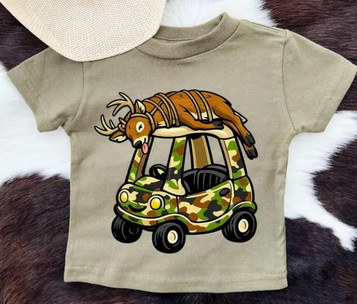 Buckin' Baby® Infant/Toddler S/S Olive Deer and Camo Car T-Shirt