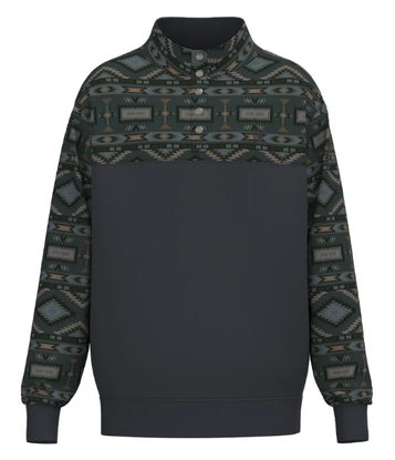 Hooey® Men's Charcoal Grey/Aztec Stevie 1/4 Snap Pullover