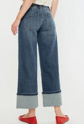 KanCan® Ladies' Beck Patch Pocket MR Wide Leg Jeans