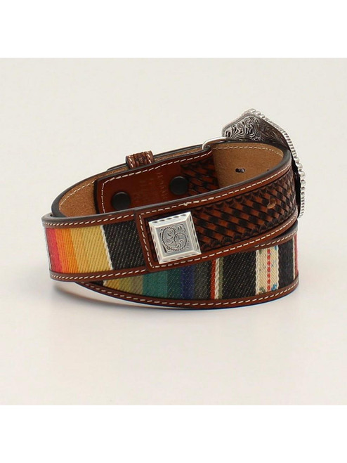 3D Belt Co® Boys Bull Rider Buckle Serape Leather Belt