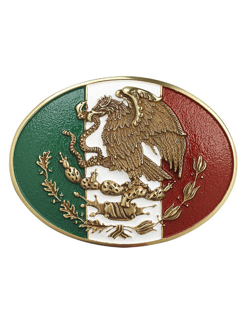Ariat® Men's Oval Mexican Flag Eagle Belt Buckle