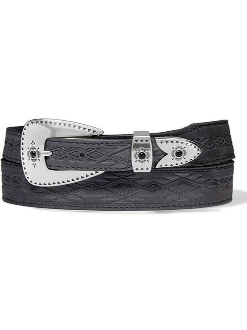 Dakota Belt Womens Southwestern Embossed Western Belt Black