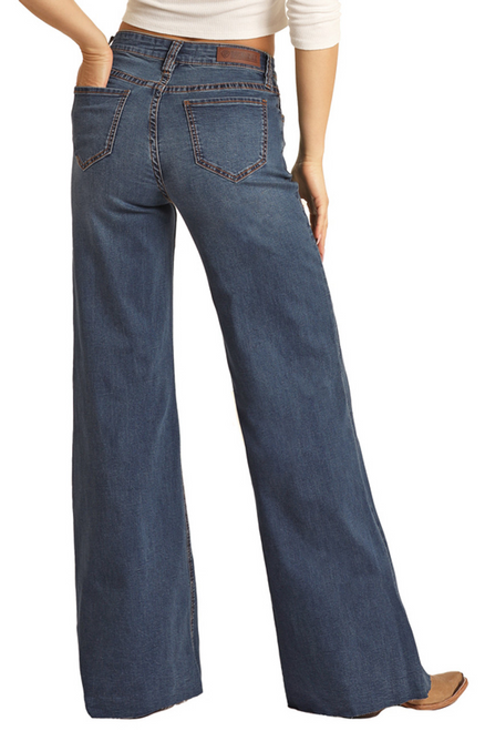 Rock & Roll Denim Women's Palazzo Flare Leg Jeans