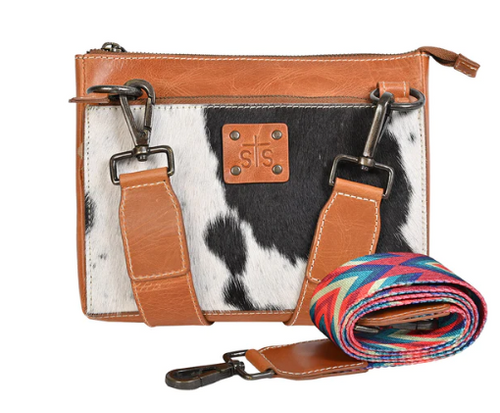 STS Diamond Cowhide Leather Crossbody Wallet - Women's Bags in Cowhide