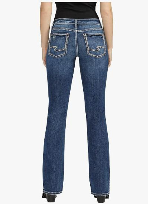 【BOK PLACE】Siwa Washing Slim Straight Long Bootcut Denim Silver Jeans® Ladies' Tuesday Low Rise Slim Bootcut Jeans