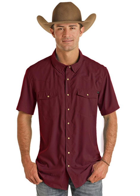 Rock & Roll Denim® Men's S/S Solid Ripstop Snap Shirt