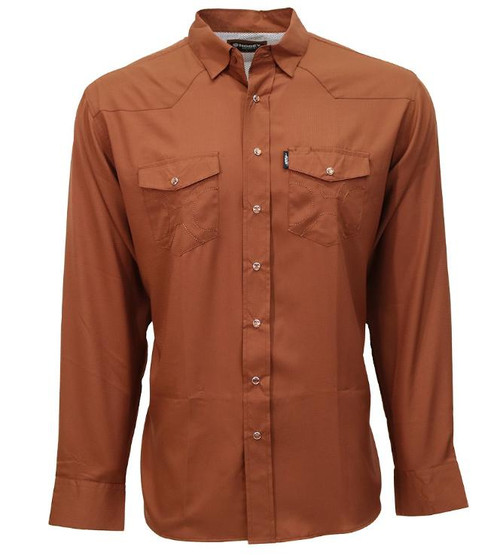 Hooey® Men's L/S Solid Rust Pearl Snap Shirt