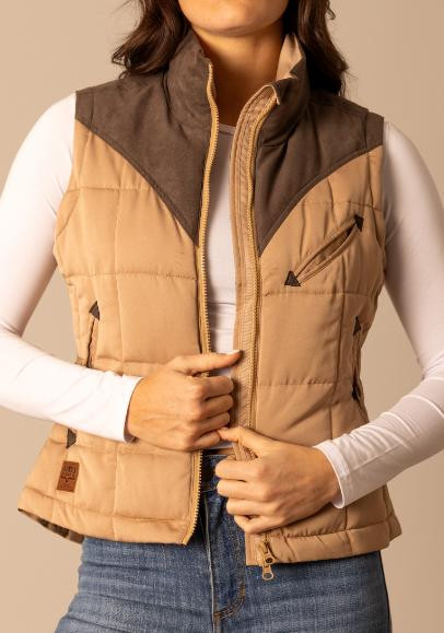 Kimes Ranch® Ladies' Coffee Brown/Tan Lenora Zippered Vest