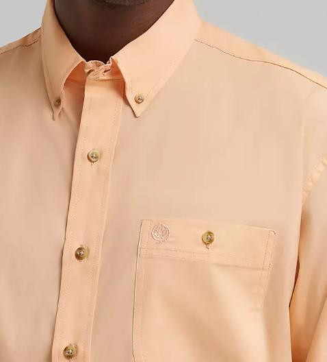 Wrangler GeorgeStrait Men's L/S Solid Peach Button Shirt