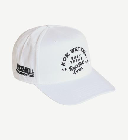 Rock & Roll Denim® x Koe Wetzel White Cloth Snapback Cap