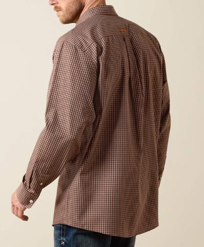 Ariat® Men's L/S Brown Plaid WF Coen Classic Fit Button Shirt