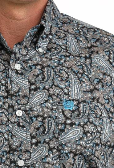 Cinch® Men's L/S Black Multi Paisley Print Button Shirt