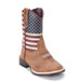 DBL Barrel® Toddler Jacob Brown with Flag Upper Zippered Square Toe Boots DBL Barrel® Toddler Jacob Brown with Flag Upper Zippered Square Toe Boots
