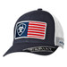 Ariat® Men's Navy/White USA Flag Patch Snapback Cap