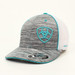 Ariat® Heather Grey/White Mesh With Turquoise Shield Flexfit Cap
