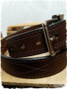 Gingerich® Men's Dark Brown Leather Figure-8 Stitched Belt