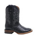 Tanner Mark® Little Kids Black Embossed Square Toe Roper Cowboy Boots