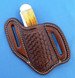 Nocona® Brown Leather Basketweave Tooled Cross Draw Knife Sheath