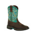 Georgia Boot® Youth Carbo-Tec Brown/Turquoise Square Toe Boots Georgia Boot® Youth Carbo-Tec Brown/Turquoise Square Toe Boots