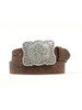 Nocona® Ladies' Brown Cross Tooled Leather Belt With Cross Buckle