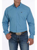 Cinch® Men's L/S Blue/Brown Geometric Dot Print Button Down Shirt