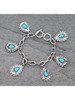 Blue Tortoise® Ladies' Silvertone Chain Turquoise Concho Charm Bracelet Blue Tortoise® Ladies' Silvertone Chain Turquoise Concho Charm Bracelet