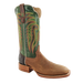 SALE R. Watson® Men's "Mad Cat" Green Shaft with Tan Square Toe Boots