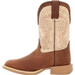 DURANGO BOOT Durango® Lil Rebel Pro™ 8" Brown With Tan Top Square Toe Boots