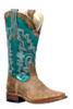 Boulet® Ladies 13" Mojave Caden Square Toe & Turquiose Top