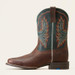 Ariat® Boy's "Wilder"  Brown /Emerald Square Toe Boot