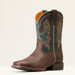 Ariat® Boy's "Wilder"  Brown /Emerald Square Toe Boot
