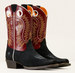 SALE Ariat® Youth Derby Monroe Black Roughout/Crimson Top Boots