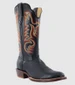 SALE R. Watson® Men's Black Smooth Ostrich Roper Toe Boots